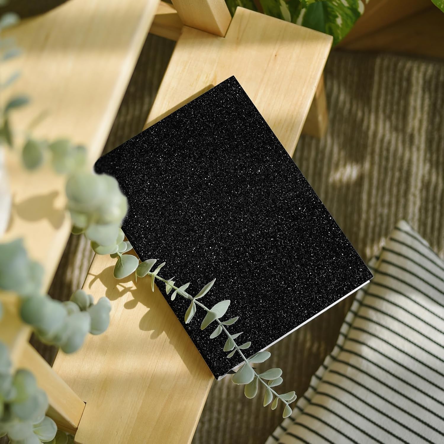 CRE8TIVE Black Glitter Wallpaper Border Peel and Stick Wall Border Sparkle Black Contact Paper Self Adhesive Removable Glitter Fabric Wallpaper Wall Borders for Girls Bedroom Dresser DIY Crafts 8"x80"