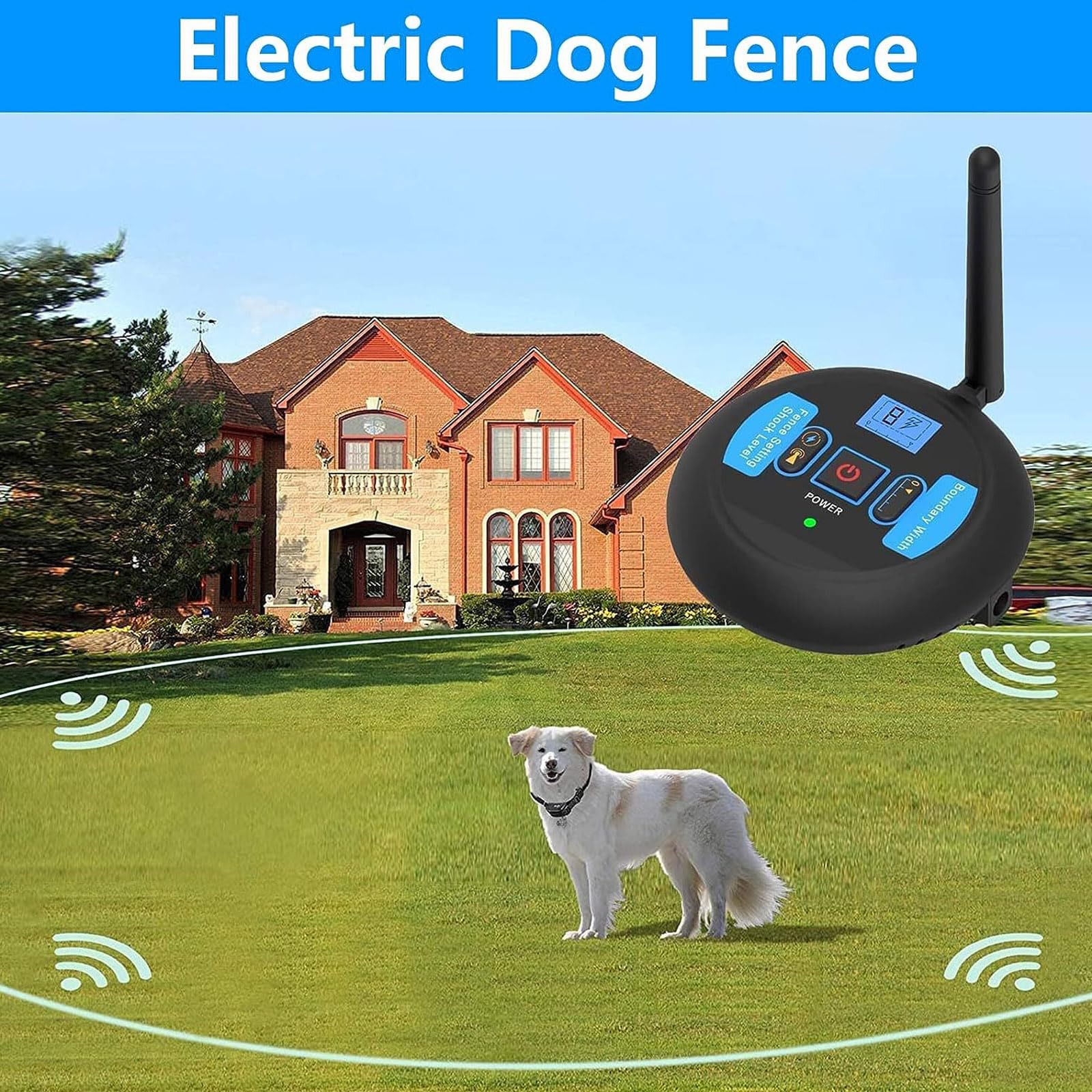 Wireless Dog Fence, Electric Fence & Remote Training Collar, 2-in-1 Wireless Dog Fence Containment System with Waterproof & Rechargeable Training Collar. (2 Dogs)