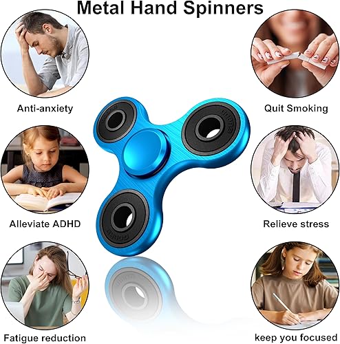 Miniatura 4 de Juguete giratorio de metal de acero inoxidable con rodamientos de alta velocidad de 2 a 5 minutos, EDC ADHD estrés ansiedad alivia reductor juguetes
