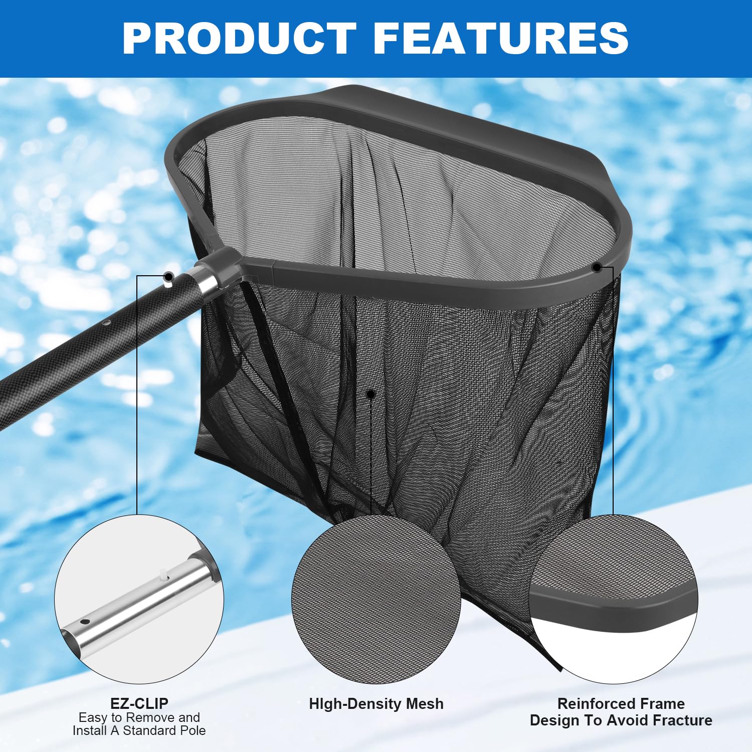 DOBEN Retino Piscina 19” (48 cm),Rete per Skimmer Piscina,Rete per Skimmer Piscina,rimuove Facilmente Foglie e detriti da Piscine, stagni e fontane