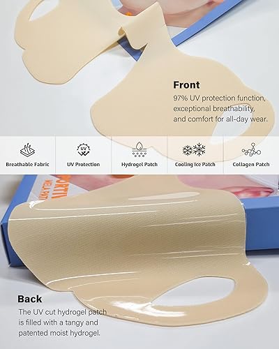 Miniatura 2 de SHIONLE - Paquete de 4 máscaras faciales de protección solar Mela deportivas con cintas elásticas para las orejas, golf y actividades deportivas al