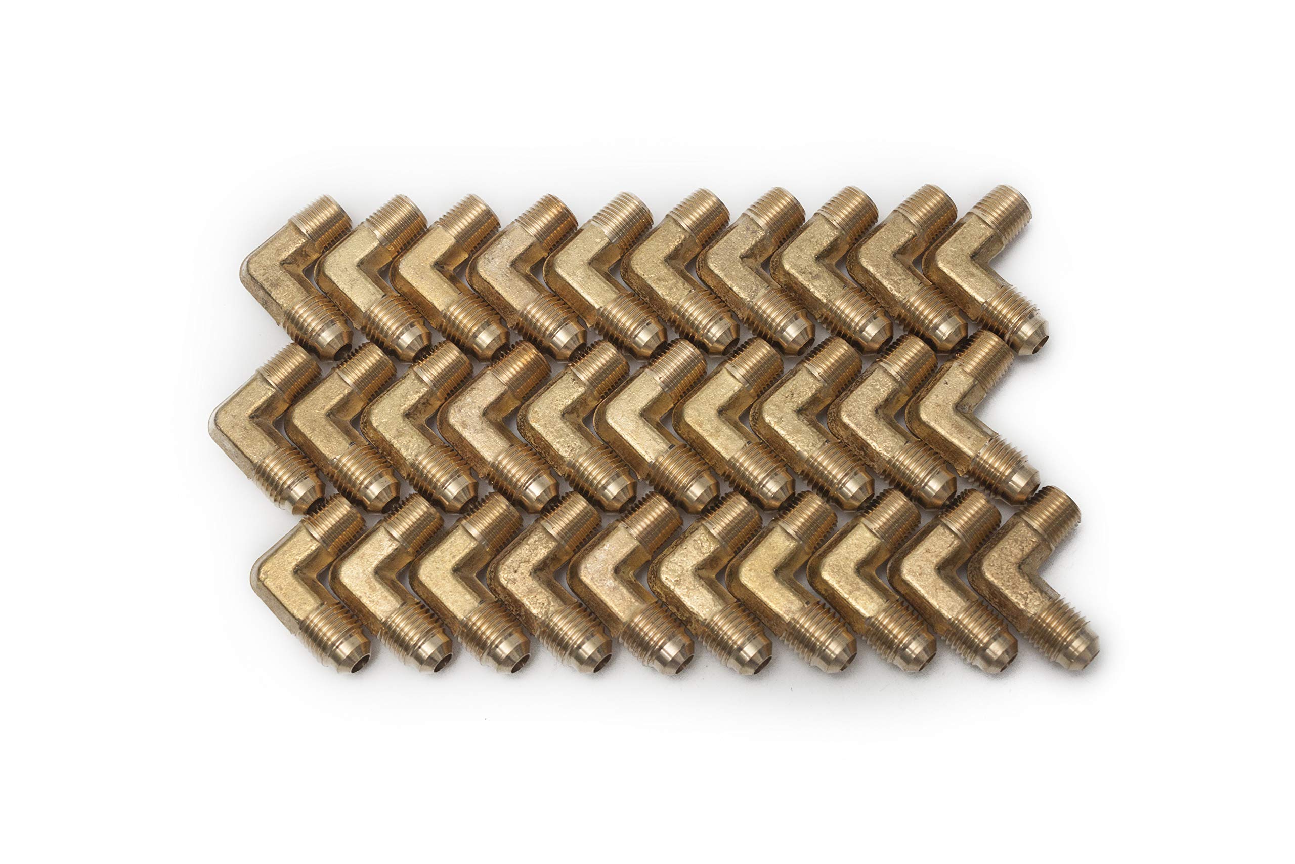 10 Raccordi A Gomito 90° In Ottone – Da Barra 1/4″ A Maschio NPT 1/8″ Per Tubi