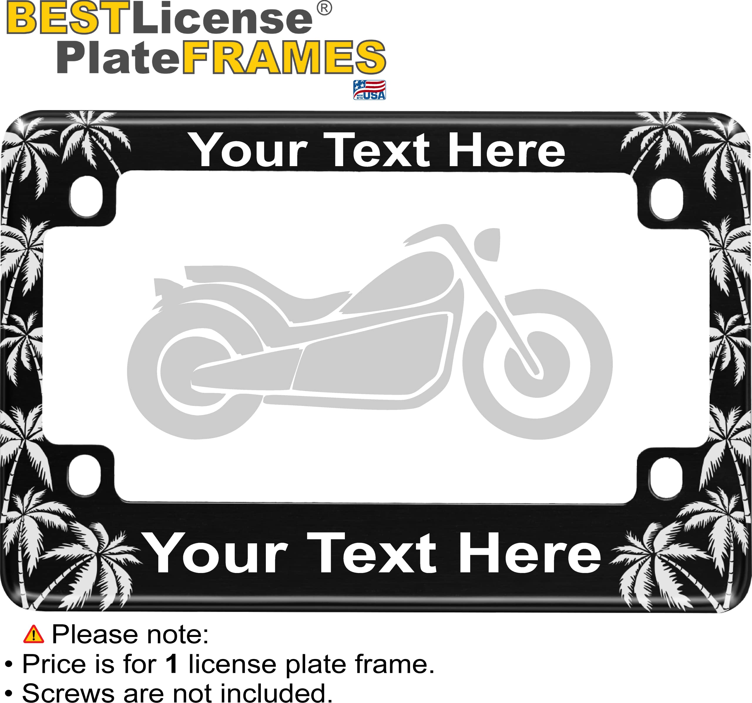 Motorcycle Personalized Tropical Palm Trees Design Anodized Aluminum Custom Lic
