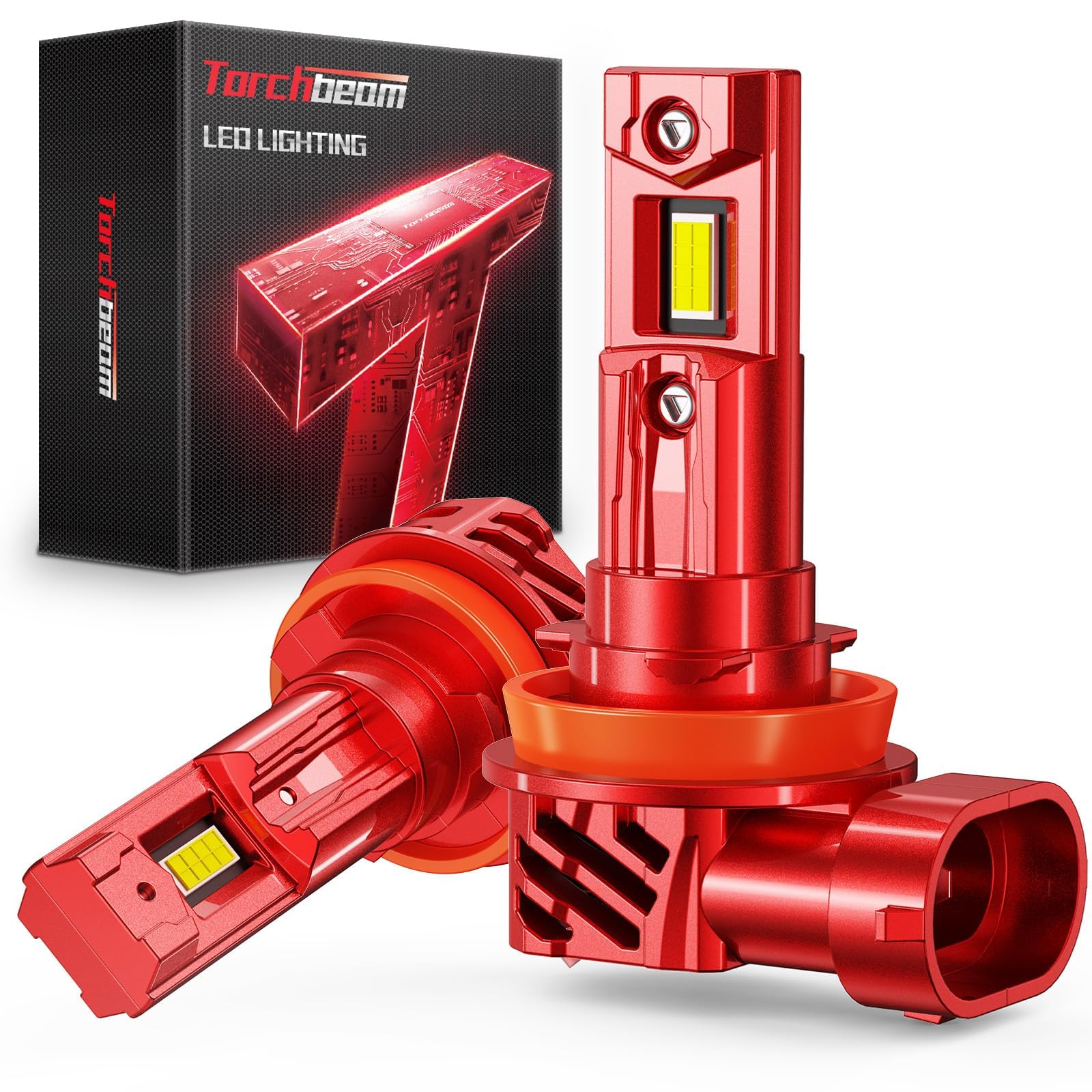 Torchbeam H11 Bulbs Kit 45000 LM 800 Superior Brighter H11 H8 H9 Fog Bulbs Build-in Canbus Decoder 6500K