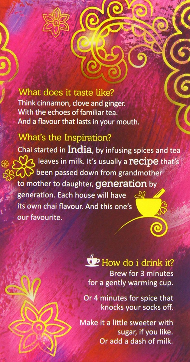 Twinings Spicy Chai 20 bustine di tè (Confezione da 4, Totale 80 bustine di tè)