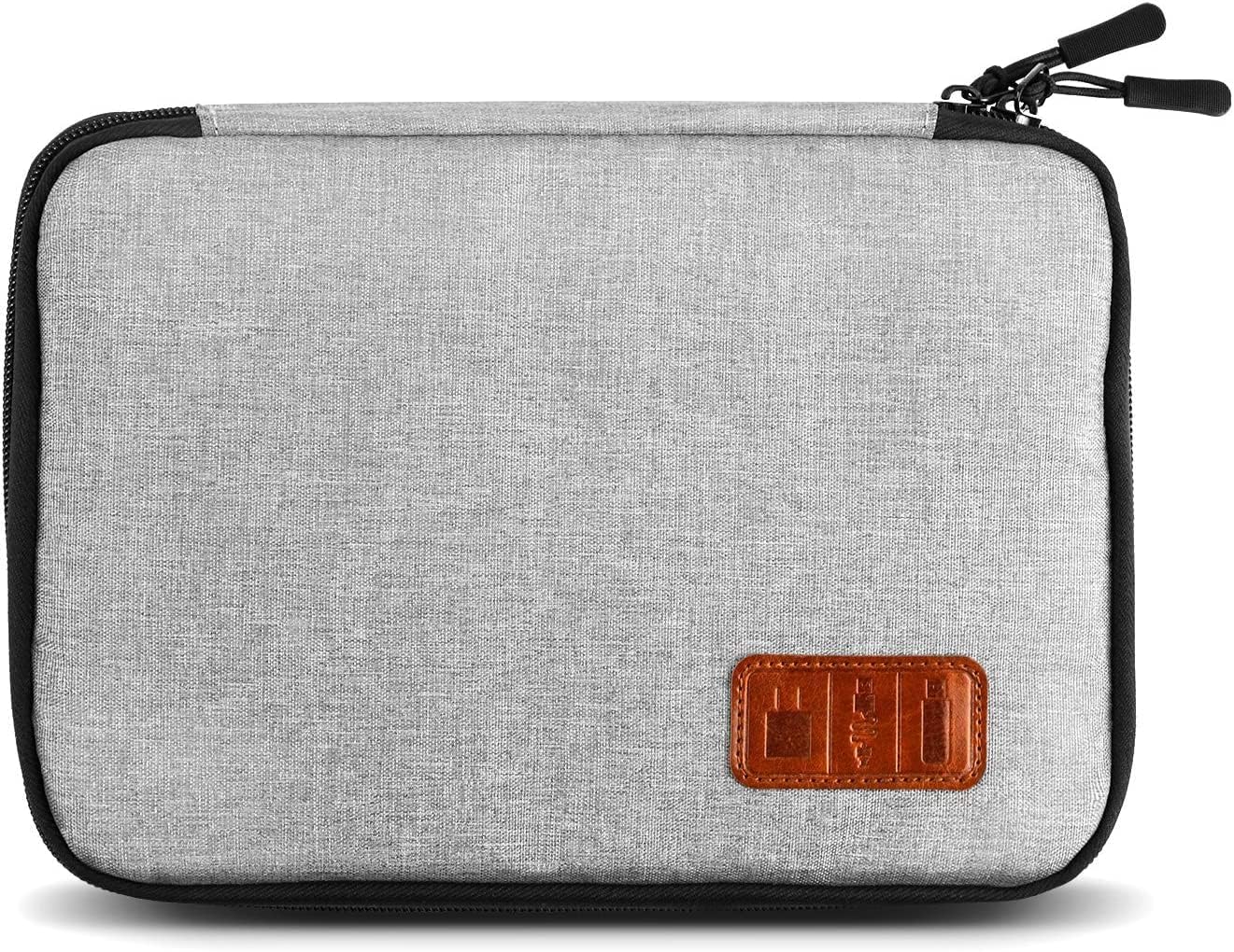 UNEEDE Cable Bag, Travel Cable Organizer 9.4 x 6.6 Inches for Cable, External Battery, SD Card, External Hard Drive, Electronic Accessories Organizer with 5 Cable Ties, Grey
