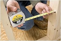 Vista 5 de Stanley 33425 Powerlock II Cinta Métrica de Retorno Automático, 1 pulgada x 25 pies, Cromo/Amarillo