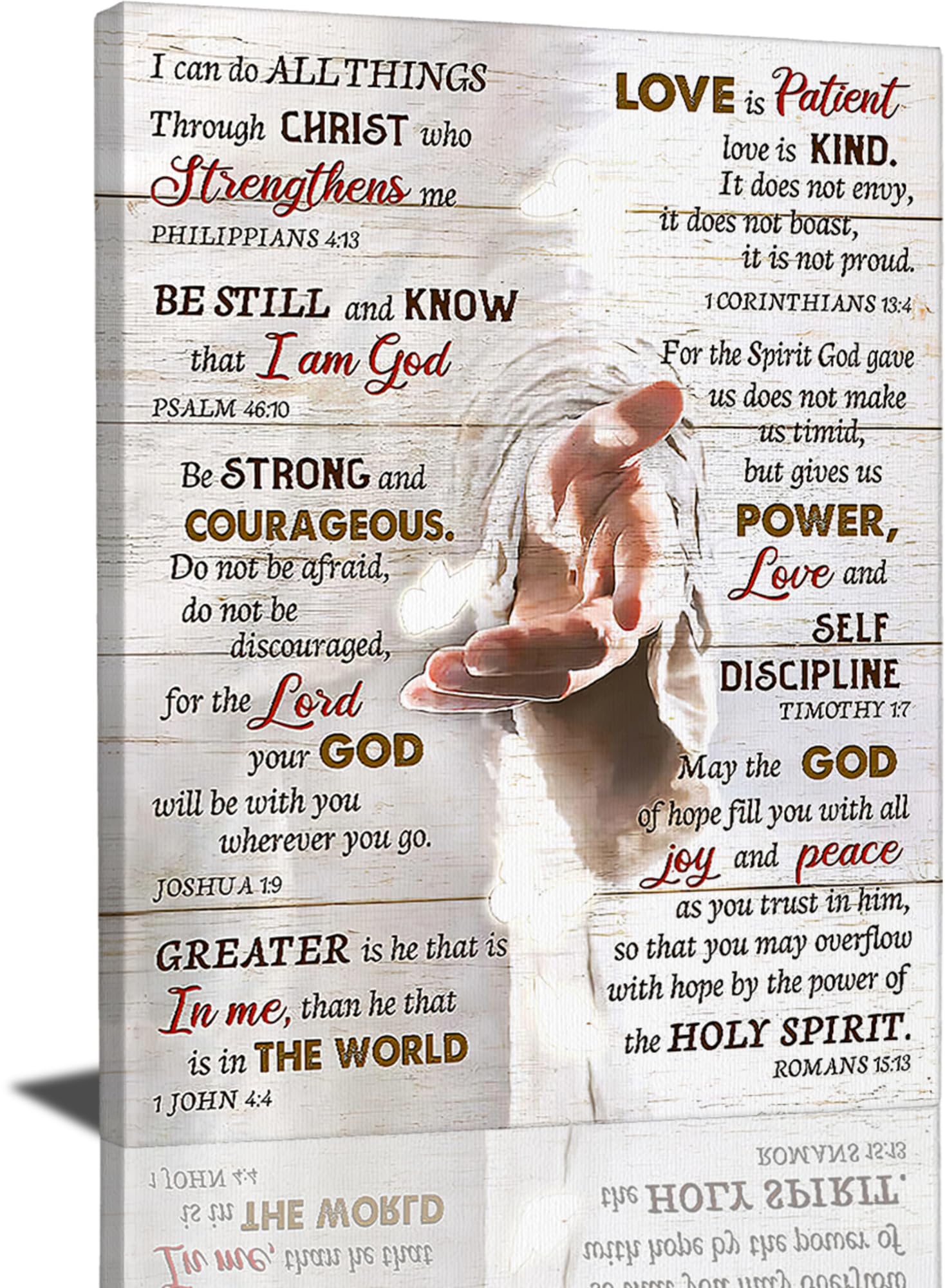 Christian Jesus Decor Wall Art, Religious Bible Verse Pictures 12"x16"