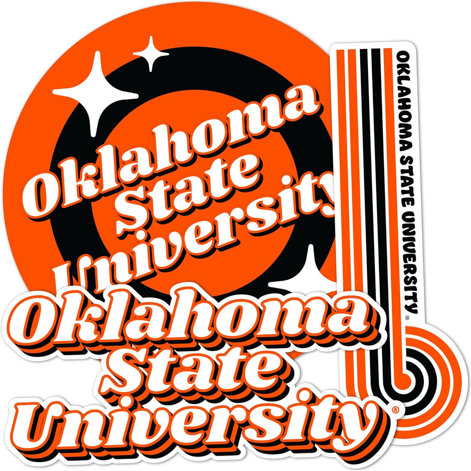 Desert Cactus Oklahoma State University Stickers OSU Cowboys Vinyl Decals Laptop Water Bottle Car Scrapbook Sheet (70s 4inch)