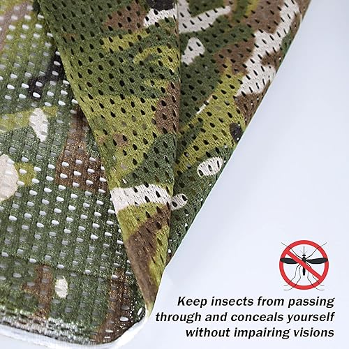 Vista 20 de GRVCN Tela de malla de cuna de arpillera de camuflaje, cubierta de red de camuflaje 75D para caza, soportes militares para árboles de campamento US