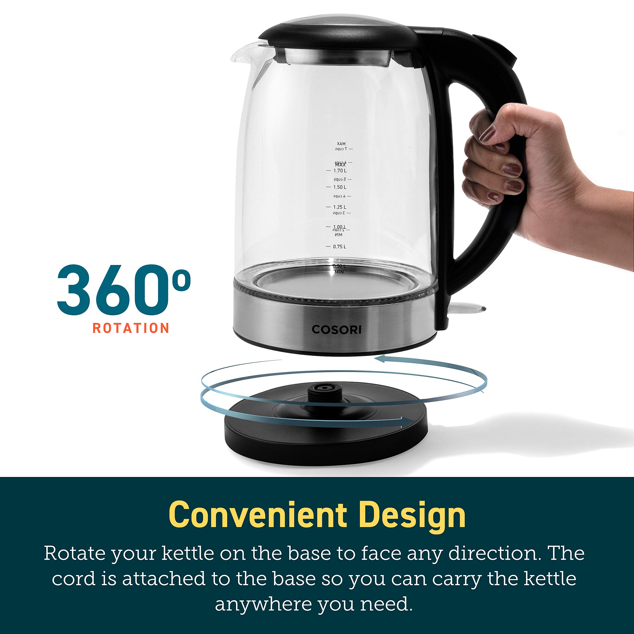 COSORI Electric Kettle with Upgraded Stainless Steel Filter and Inner