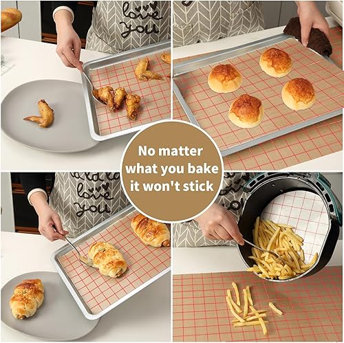 Miniatura 6 de Rollo de silicona para hornear de 16 pulgadas x 5 pies, corte libre, tapete antideslizante para repostería, forro antiadherente reutilizable para