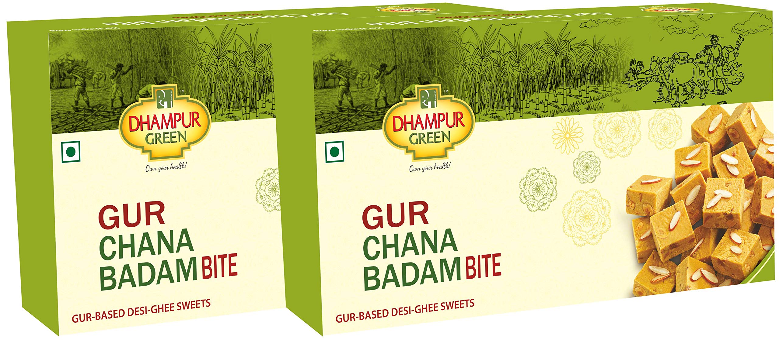 Dhampure Speciality Gur Chana Badam Bite, 800G (400GX2) | Jaggery Sweets | Chana Burfee Burfi (B08LN9HC77) Amazon Price History, Amazon Price Tracker