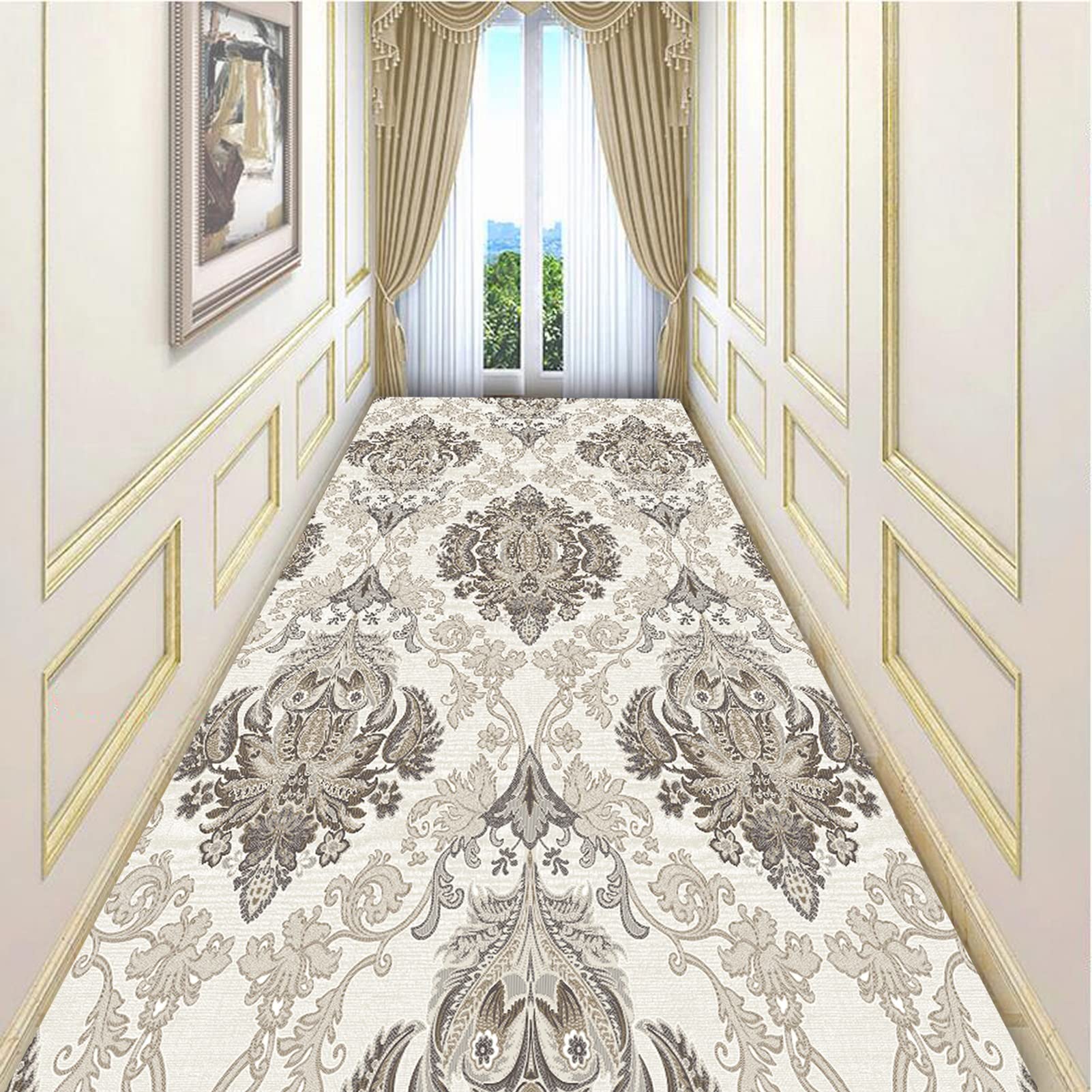 Lhyzf Traditional Carpet Runner For Hallways/Corridor/Kitchen/Stairs, Narrow Hall Runners Rugs, Non-Slip Kitchen Floor Mats - Width 60/80/100/120Cm (Size : 80X400cm/2.6Ftx13.1ft)