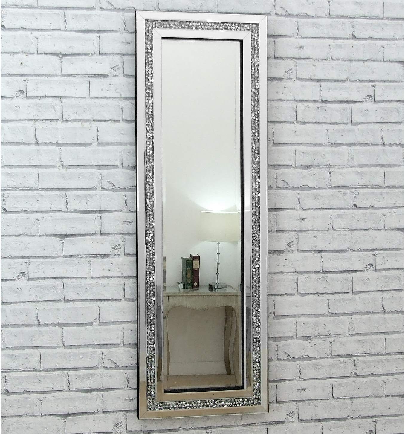 Barcelona Trading Fiona Silver & Black Glass Framed Full Length