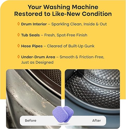 Miniatura 7 de Tabletas limpiadoras para lavadora Ultra - Fórmula 40% más fuerte diseñadas para dueños de mascotas, elimina residuos, suciedad y olores, compatible