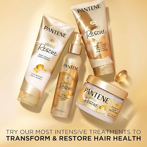 Miniatura 10 de Pantene Miracle Rescue - Acondicionador profundo con perlas Pro-V derretidas  Para cabello seco, dañado o teñido  Humedad y reparación intensa  8.0