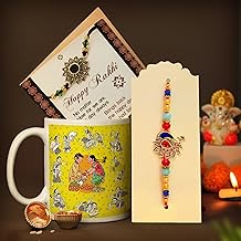 TIED RIBBONS Rakhi Gifts for Brother - Premium Rakhi with Coffee Mug and Roli Chawal - for Rakshabandhan