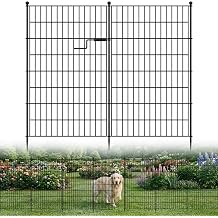 7 Panels Metal Garden Fence with Gate, 40in H X 15ft L No Dig Animal Barrier Dog Pet Fence Outdoor for Yard, Temporary Fencing for Outside Garden Border