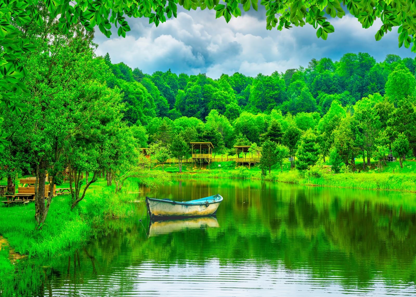 Outdoor Scene Background BELECO 5x3ft Forest Lake Backdrop - Nature ...