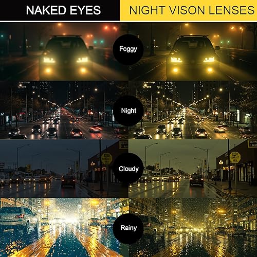 Miniatura 5 de LVIOE Gafas de visión nocturna para conducir mujeres hombres gafas amarillas para conducción nocturna antirreflejos polarizadas N8091