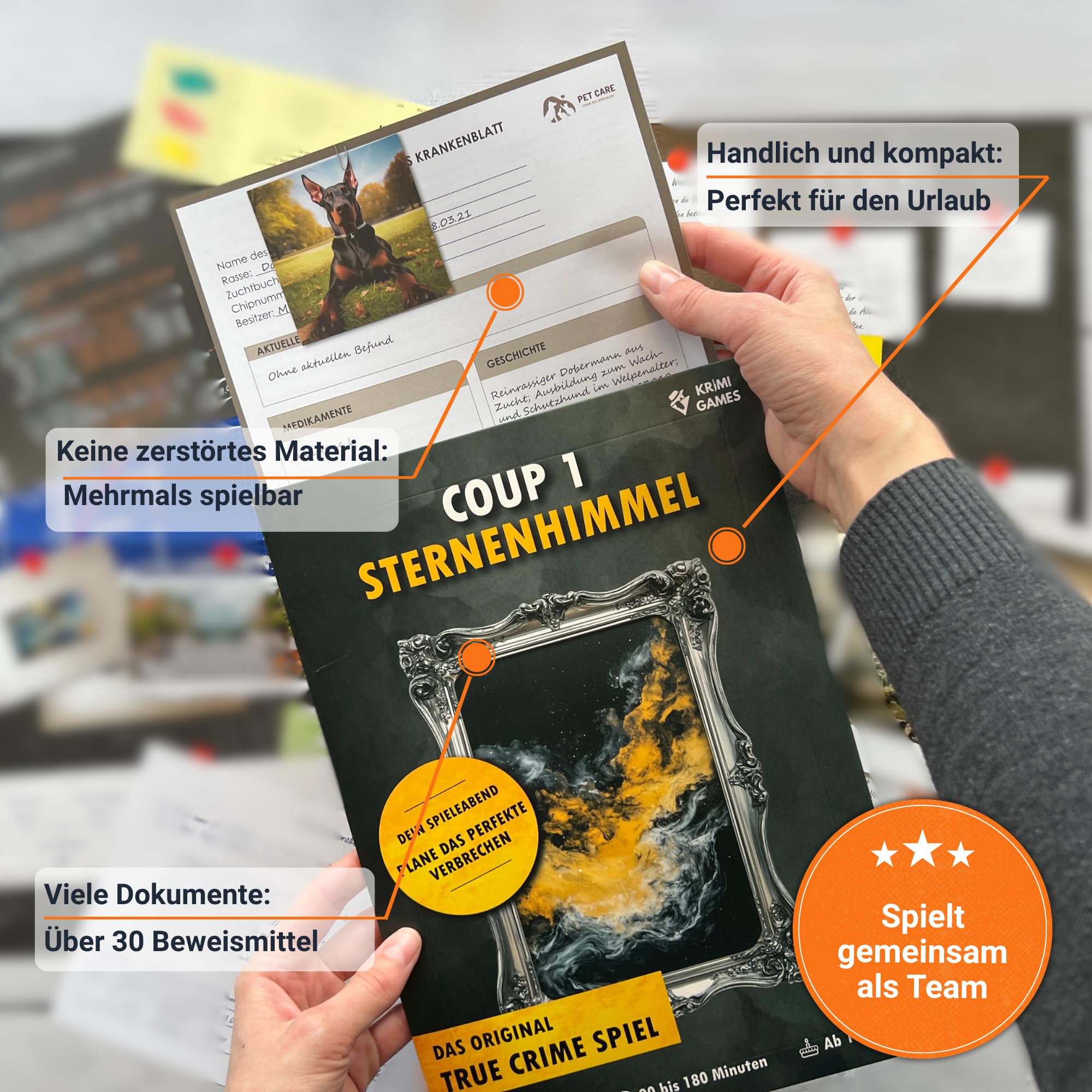 Coup Spiele – Reales Verbrecher-Spiel für zu Hause – Krimi-Spiele für Erwachsene (Coup 1: Sternenhimmel, 1 Fallakte)