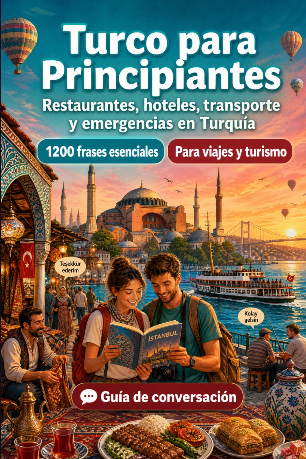 Turco Para Principiantes: 1200 frases esenciales en Turco para viajar en Turquía: Guía fácil de pronunciación, conversaciones cotidianas, ... y consejos culturales para explorar Turquía