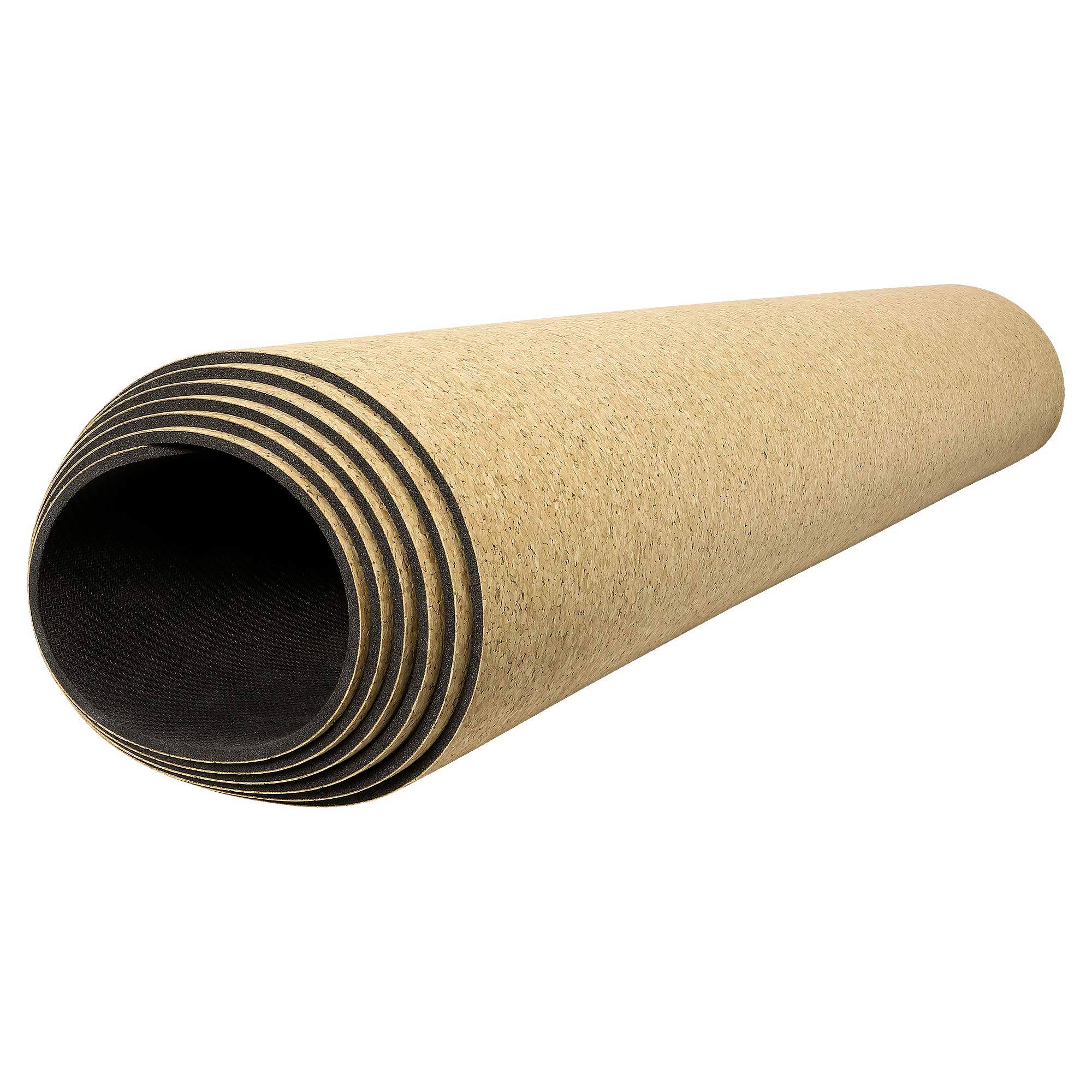 sapura health Yogamatte Kautschuk Kork 190 cm lang ✓ rutschfest ✓ Schwarz ✓ Tragegurt