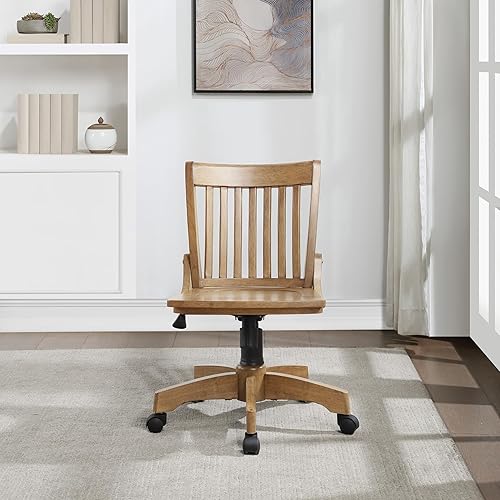 Miniatura 6 de OSP Designs Silla de madera Deluxe sin reposabrazos silla de escritorio con asiento de madera color blanco antiguo Madera Madera de frutas