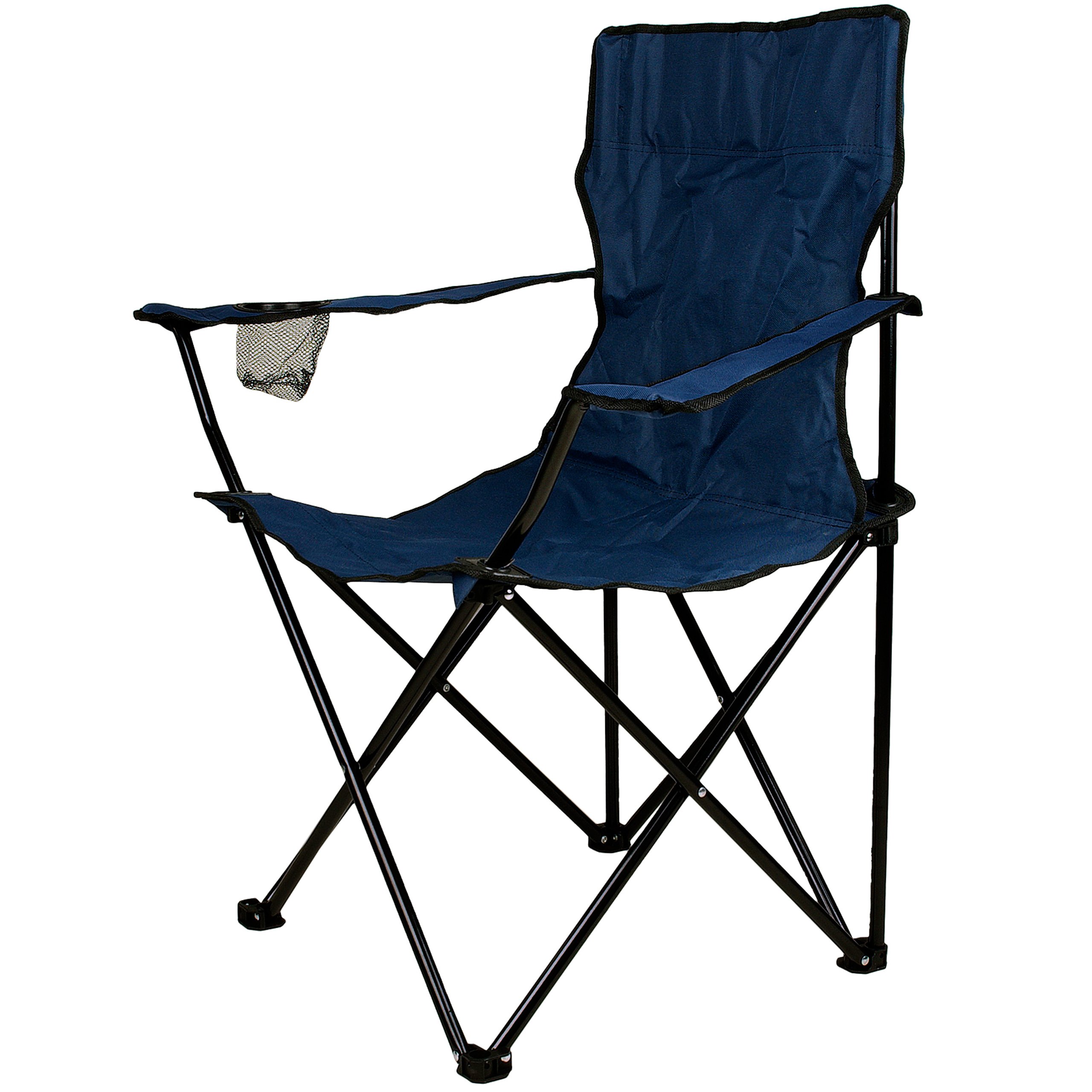 Nexos Trading Angelstuhl Faltstuhl Campingstuhl Klappstuhl mit Armlehne und Getränkehalter 85x85x46 praktisch robust leicht mit Tragetasche Farbe wählbar