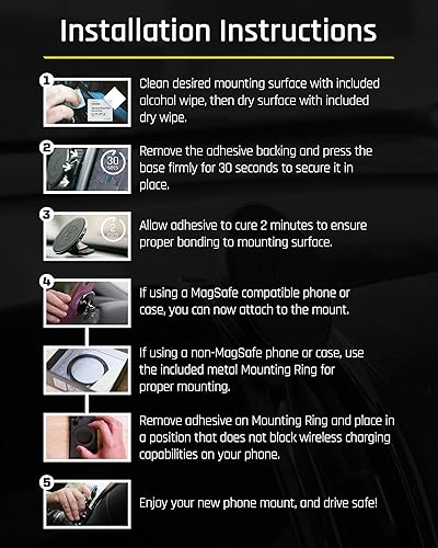 Miniatura 4 de Mob Armor Soporte delgado Magsafe para automóvil, soporte magnético para teléfono celular, accesorios MagSafe para automóvil para mujeres y hombres,