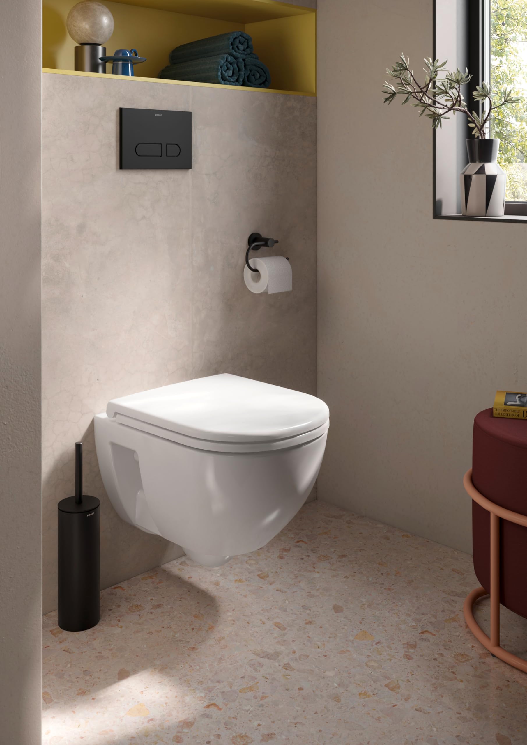 Duravit D-Code WC suspendido Compact, lavable, sin borde, 370x480x360mm, blanco brillo intenso, 2515090000