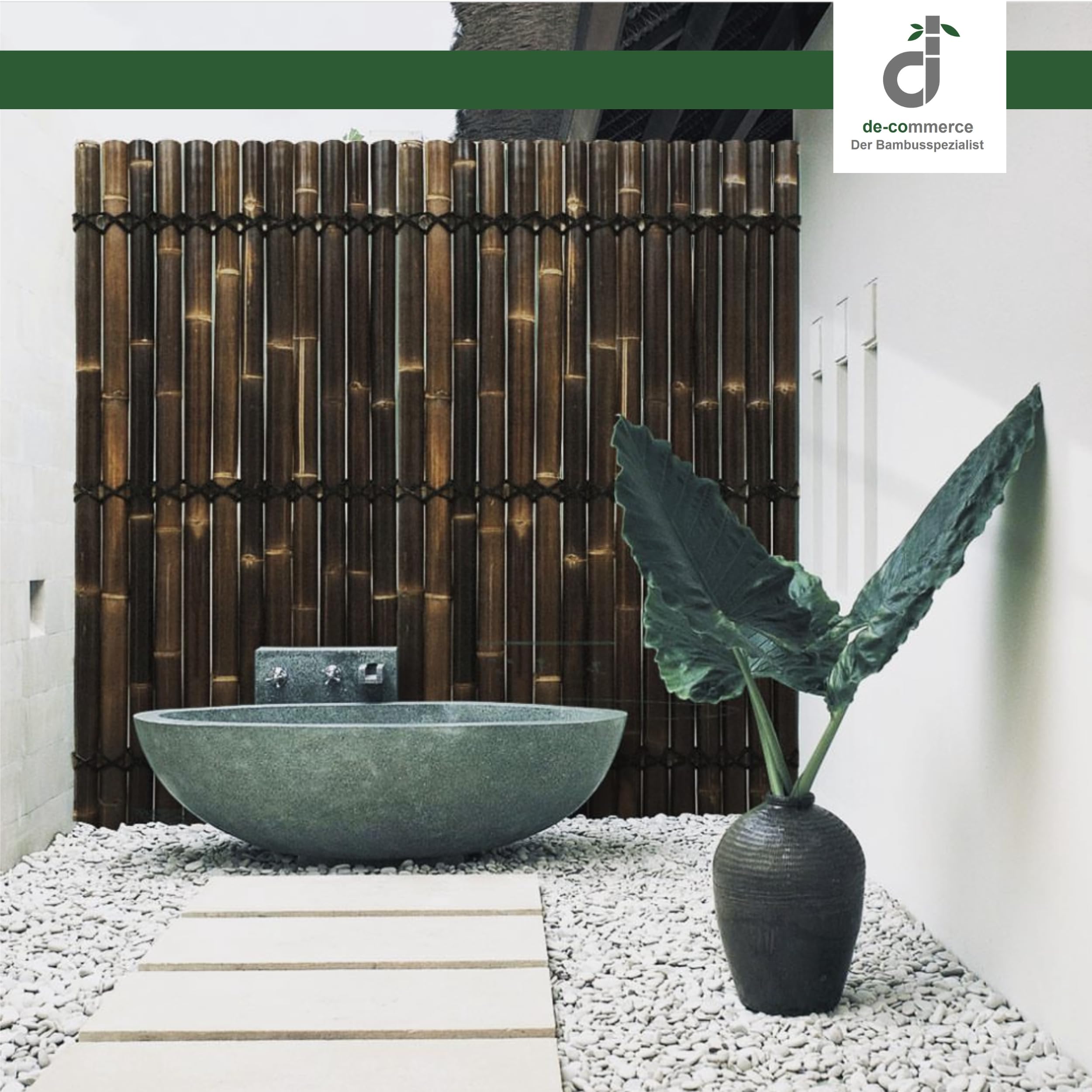 DE-COmmerce Sichtschutz aus Bambus Zaun Gartensichtschutz Zaunelement XXL  SLIM Nigra (BxH) 90 cm x 150 cm : Amazon.de: Garten