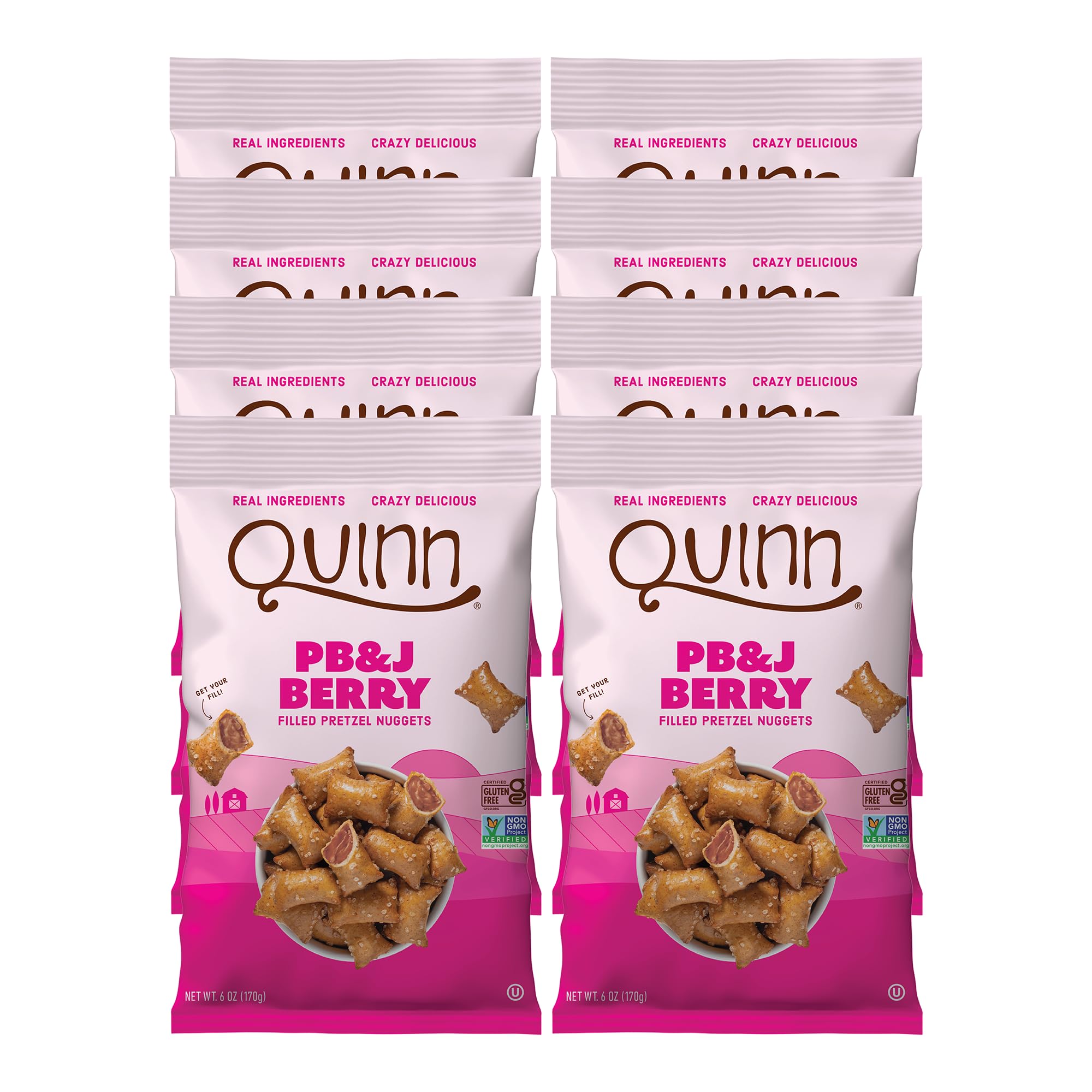 Amazon.com: Quinn Gluten Free PB&J Berry Filled Pretzel Nuggets
