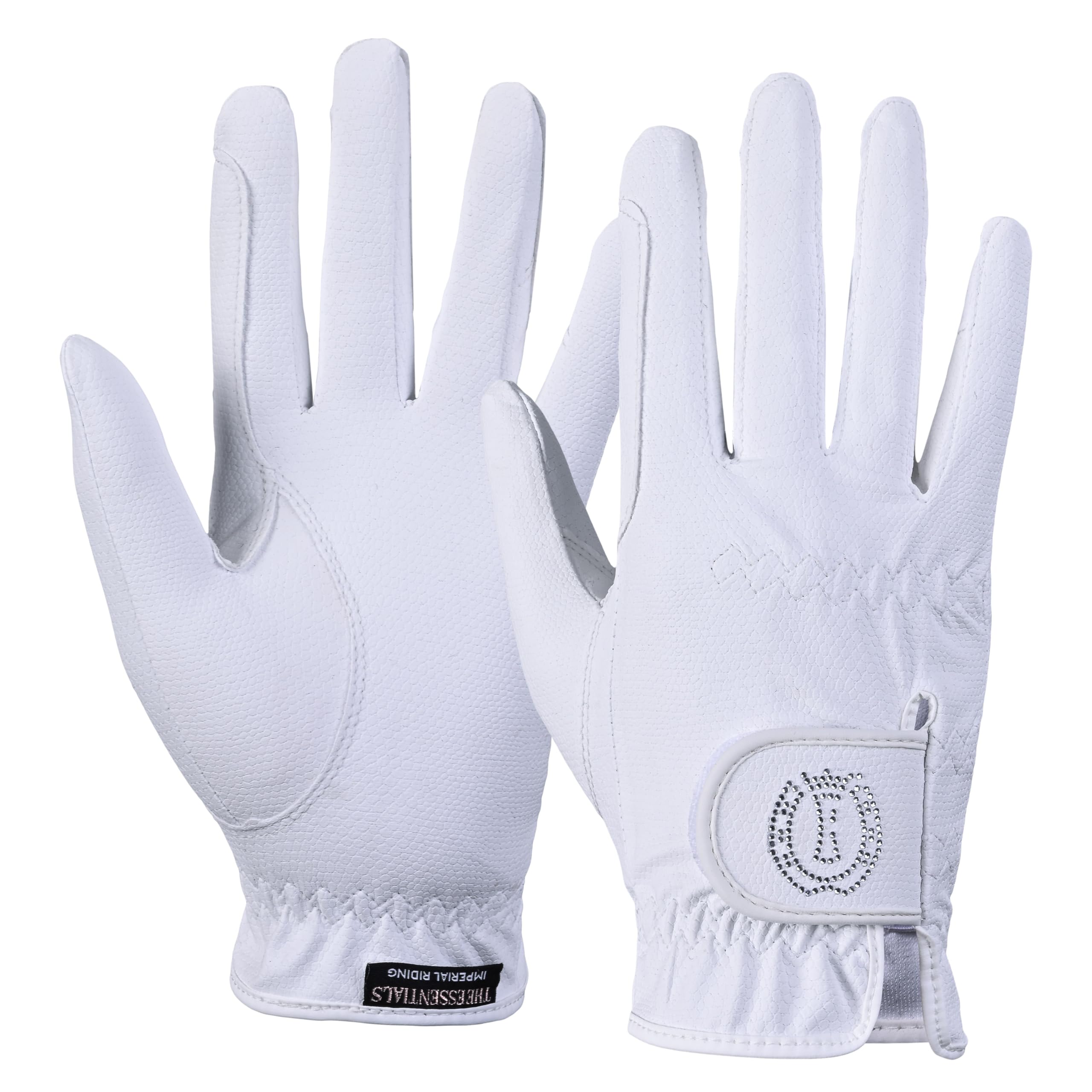 Imperial Riding Handschuh Crystal IRHEssentials, eleganter Reithandschuh mit funkelnden Kristallakzenten, flexiblem Sitz & griffiger Innenfläche für stilvollen Komfort