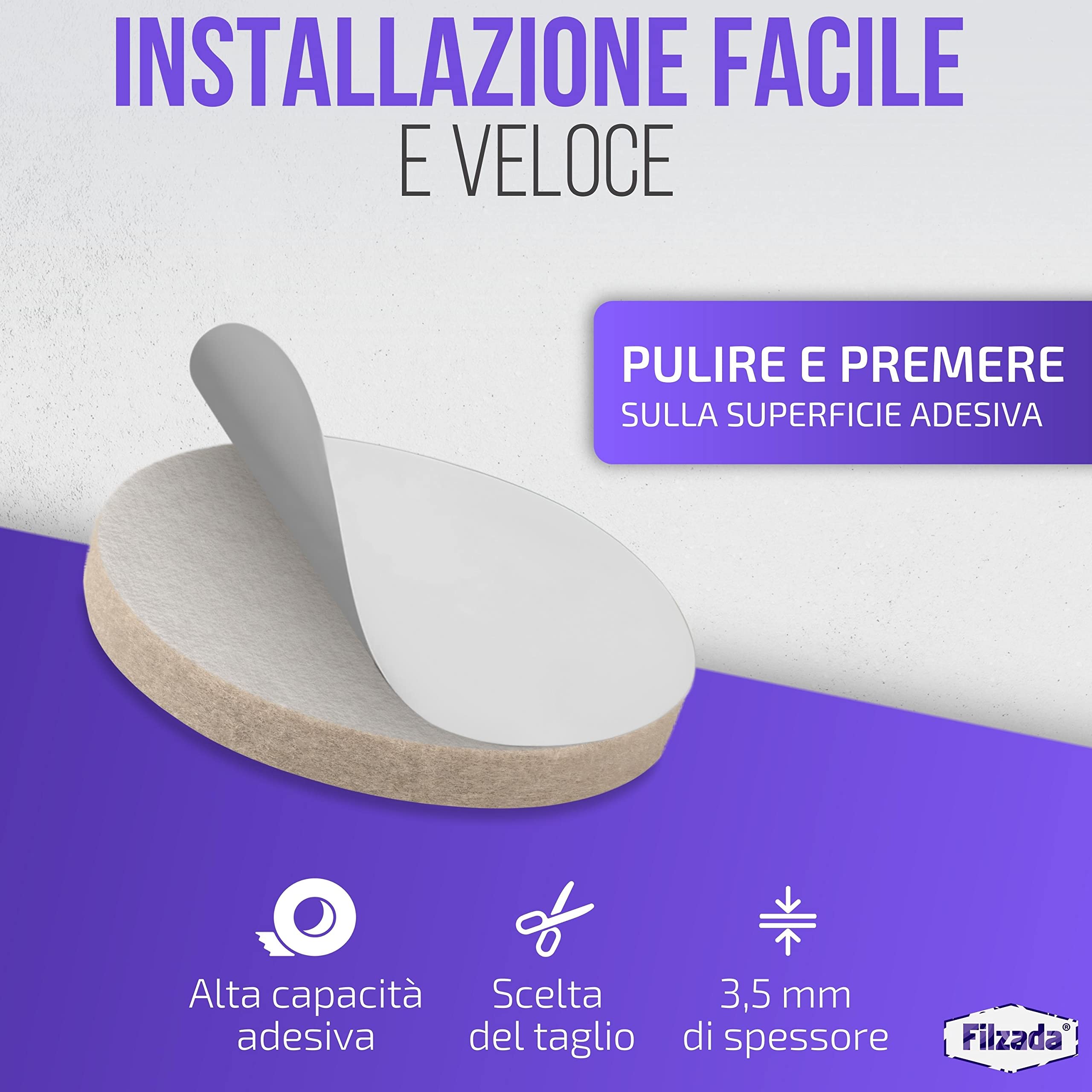 Filzada® Feltrini autoadesivi 156 pezzi (quadrati e rotondi) - Beige - Feltro per mobili professionali con forza adesiva ideale