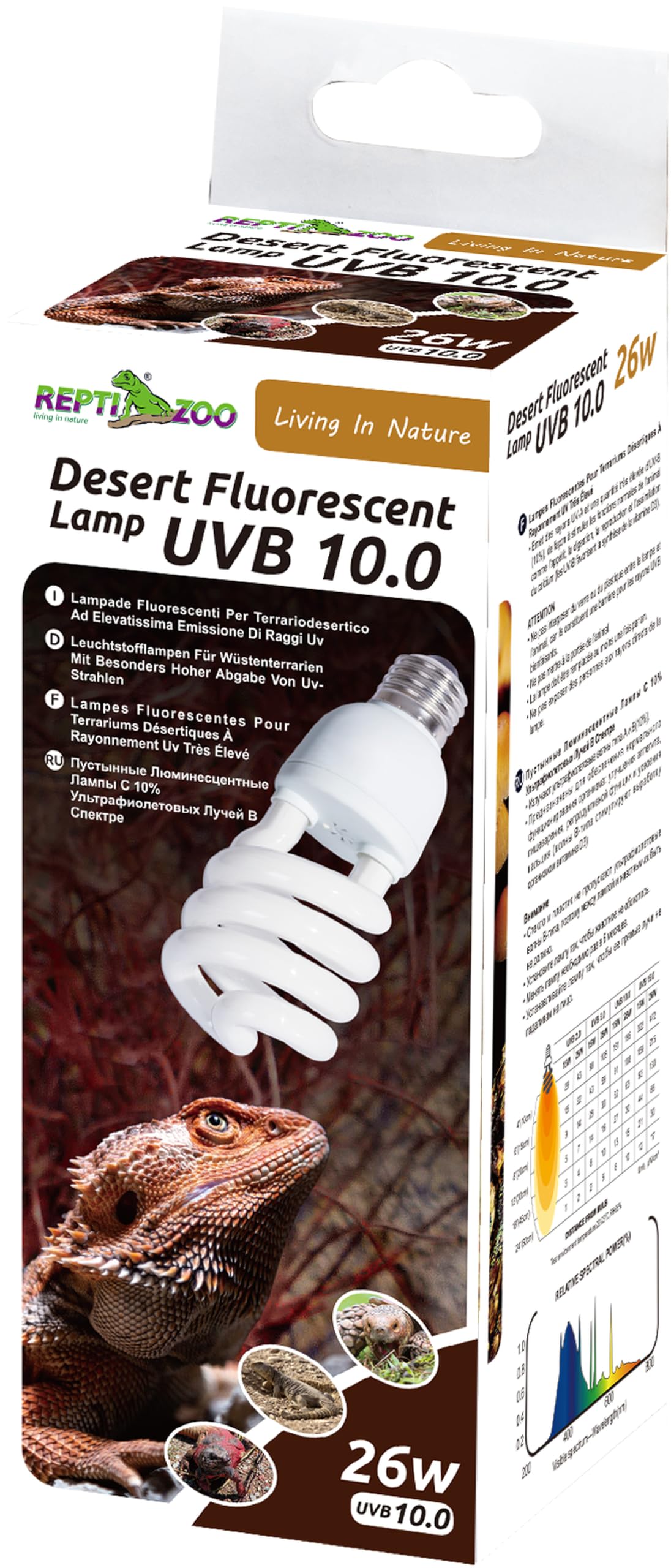 REPTI ZOO UVB 10.0 Spiral Energy Saving Lamp | High Output UVA/UVB Bulb for Desert Reptiles | Available in 15W and 26W-image-11