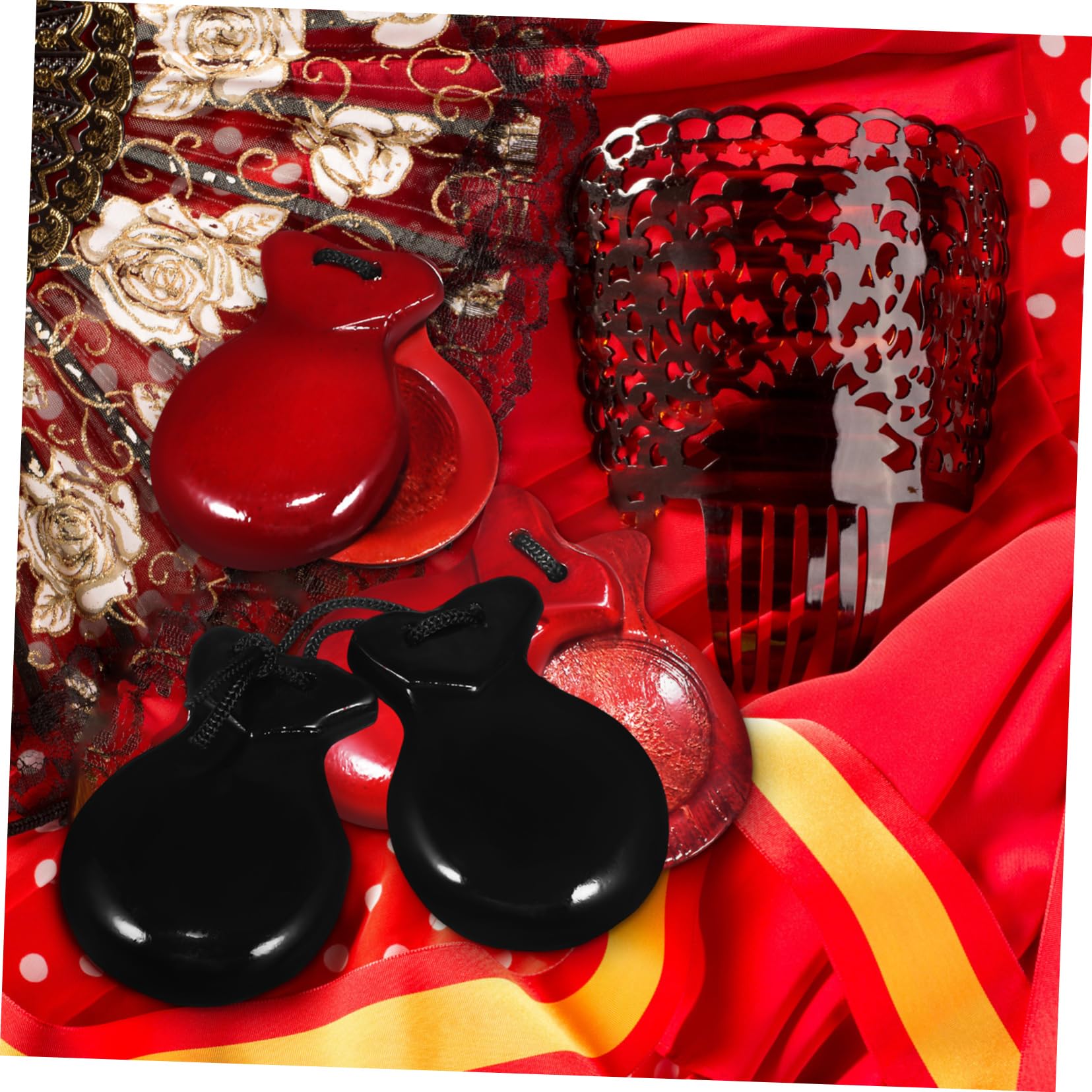 LIFKOME Musical Castanets 2 Pairs of Wood Castanets for Adults Easy to Perfect for and Dance