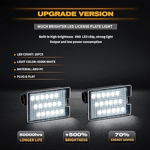 Miniatura 2 de Gempro Luces LED para matrícula, lámparas traseras para camioneta Dodge Durango 2014 2015 2016 2017 2018 2019 2020 2021 2022