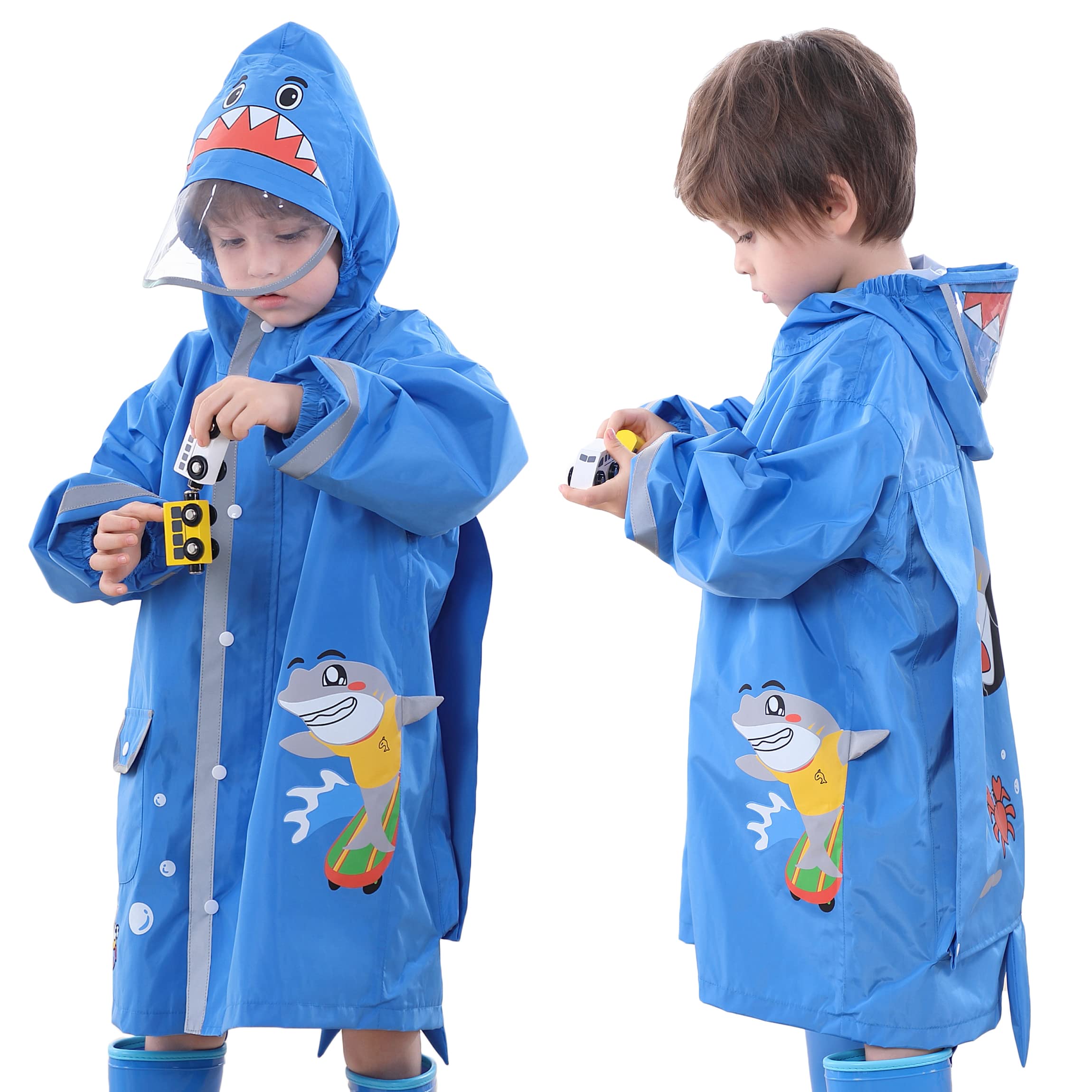 Bambino Abbigliamento antipioggia Bambini Ragazzi Ragazze Impermeabile Bambini Poncho Impermeabile Con Cappuccio Carino Cartoon Rain Jacket 2-10 Anni