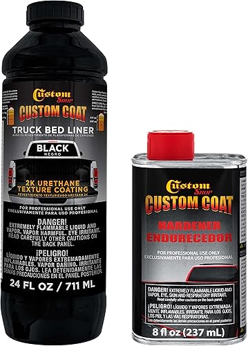 Custom - Kit de revestimiento de uretano negro de 0.875 galones con pistola de aerosol con regulador