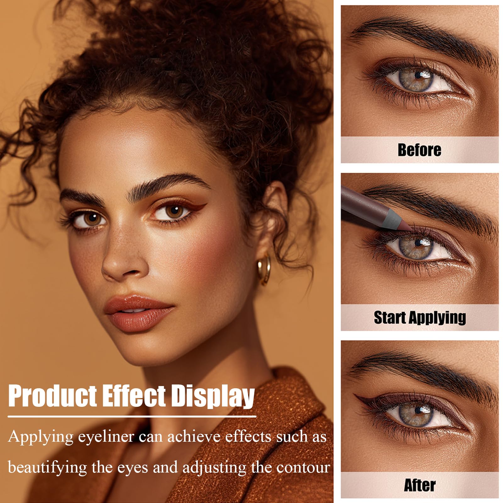 Chocolate Eyeliner Pencil, Waterproof Gel Eyeliner Pen, Smooth, Cream Mousse Texture - Image 3