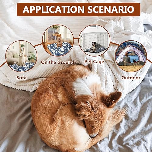 Miniatura 6 de Paquete de 2 almohadillas lavables para orina de perros, superabsorbentes, reutilizables, antideslizantes, transpirables (oso, 31 x 36 pulgadas)