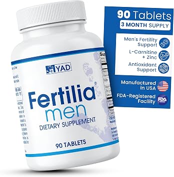 Men Mens Fertility Support - Pre-Conception Supplement with L-Carnitine, Zinc & Antioxidants Non-GMO, Gluten-Free, Dairy-Free - 90 Tablets, 3 Month Supply