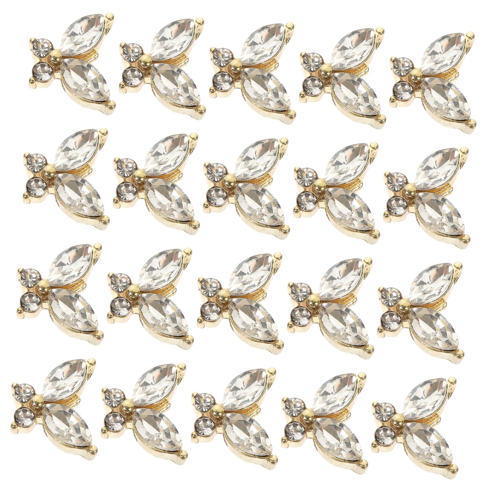 WOONEKY 20pcs Butterfly Nail Art Accessories Nail Gems Manicure Supplies Butterfly Nail Decor Butterfly Manicure Charms Nail Charms for Fake Nails Bling Nail Charm Nail Decors Alloy