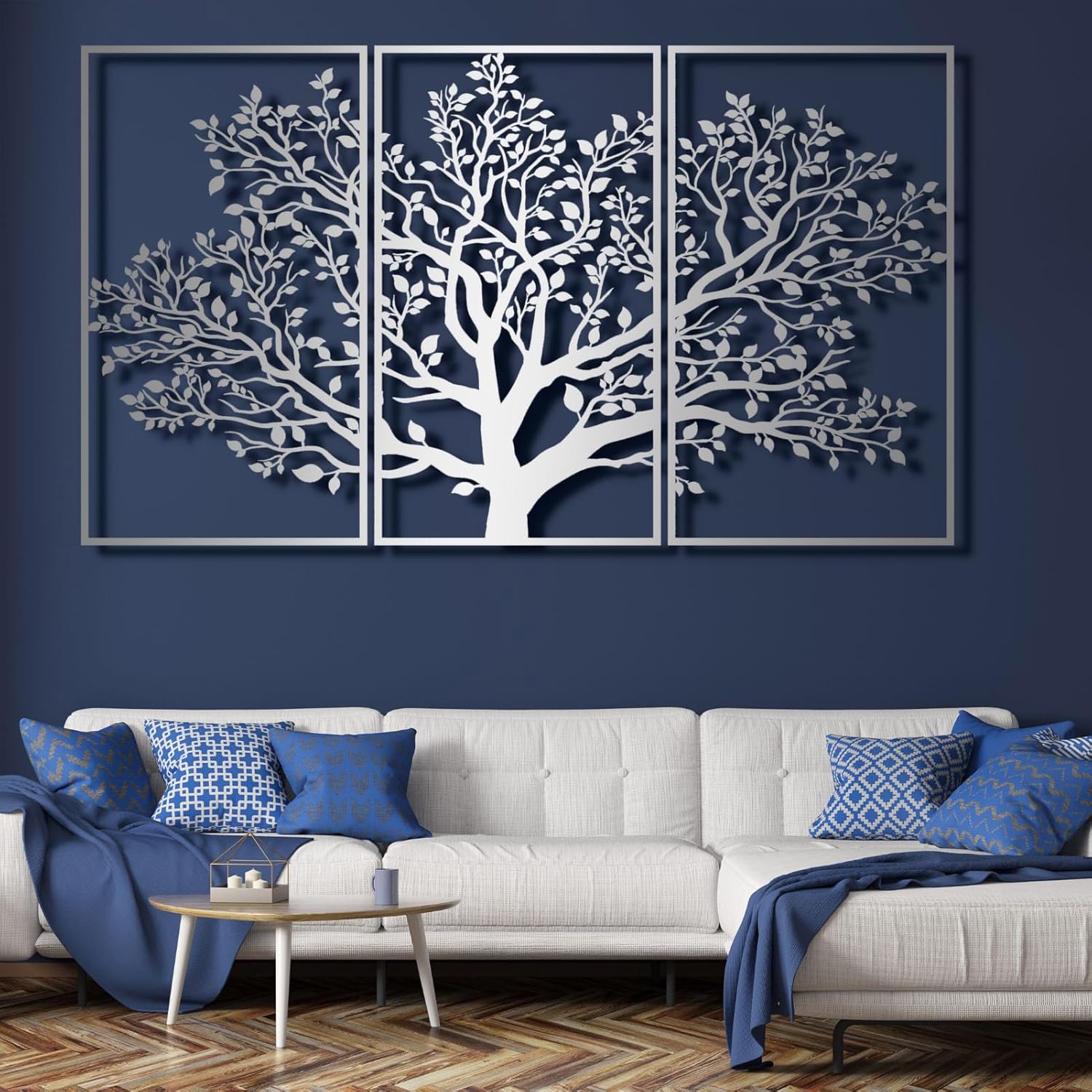 Amazon.com: ICEWQOQU Tree of Life Wall Art, 3 Piece Metal Tree Wall ...