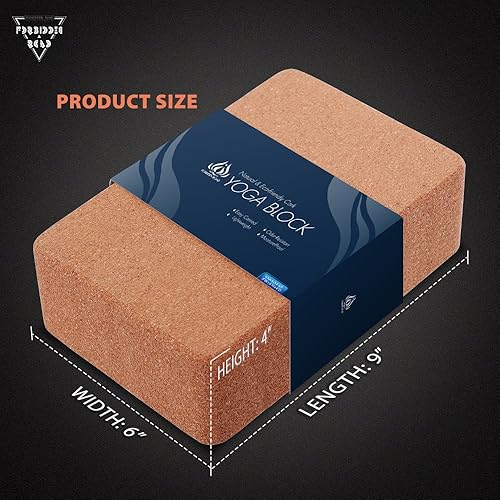 Miniatura 6 de Forbidden Road - Bloque de yoga de corcho (1 o 2 unidades) de 9 x 6 x 4 pulgadas o 9 x 6 x 3 pulgadas. Los bloques de ejercicio para yoga proveen un