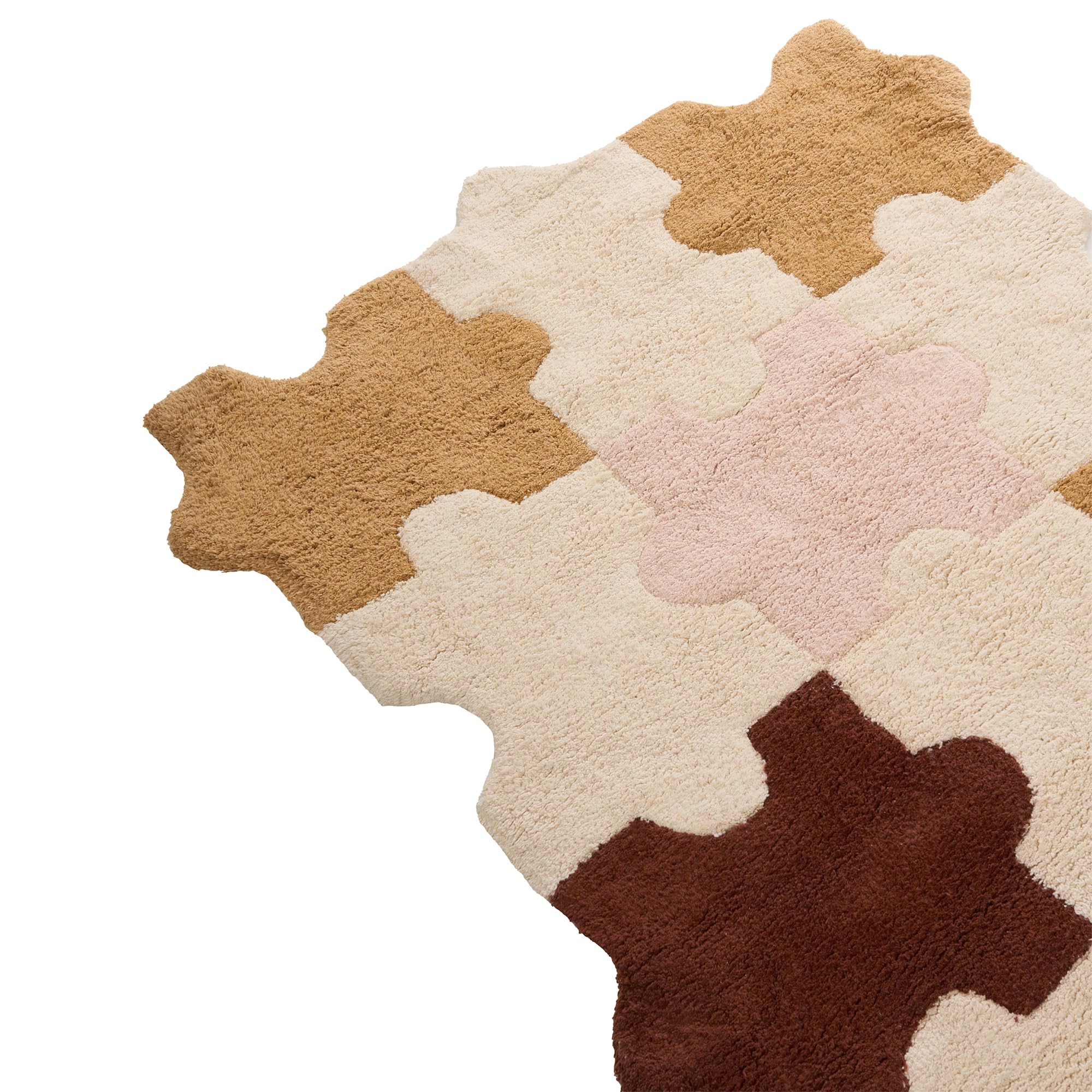 Tappeto per bambini multicolore in cotone con motivo puzzle 90 x 120 cm