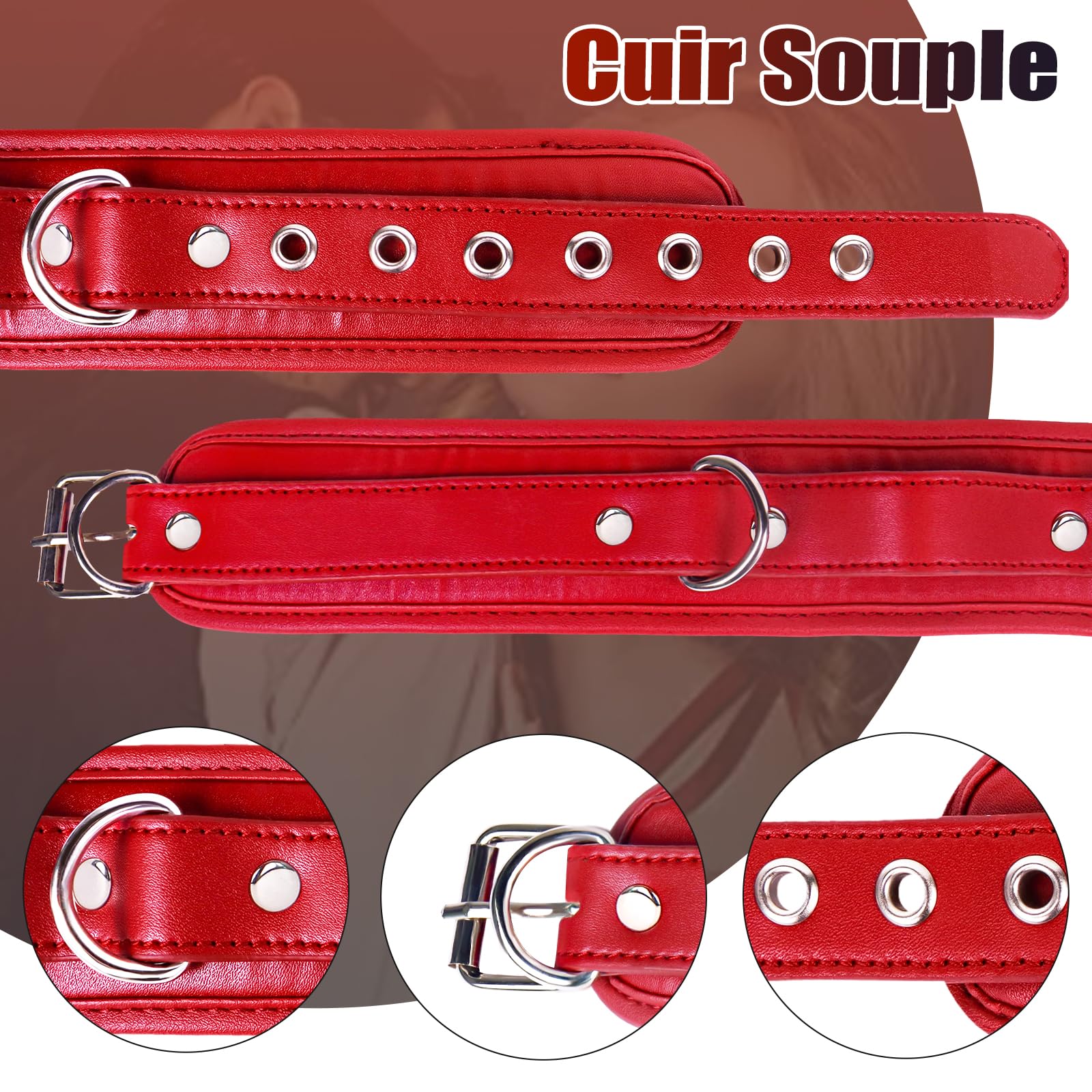 Sex Toýs Couple Femme BDSM Kits de Bondage avec Métal Crochet Anal, Sexy Érotique Collier Plug Anal Sex toys, Accessoires Hard SM - Jouets Sexuels Extrême Fétiche Esclave pour Couple
