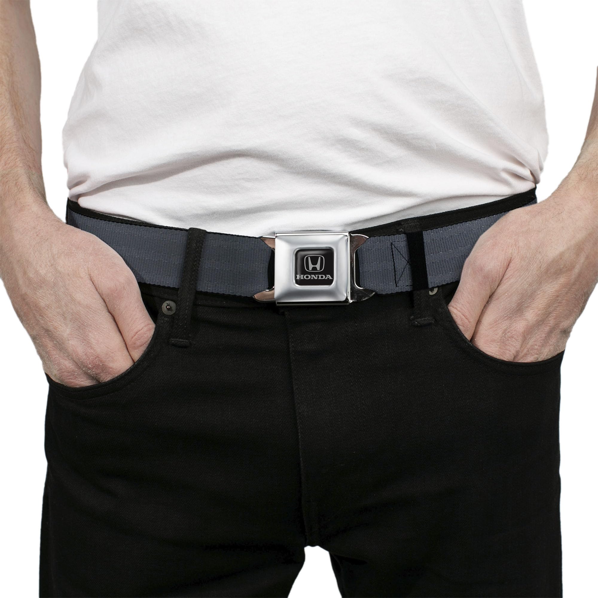 Buckle-Down Cinturón de seguridad - Negro - 2.5 cm de ancho - 51.8 cm - 91.4 cm de largo